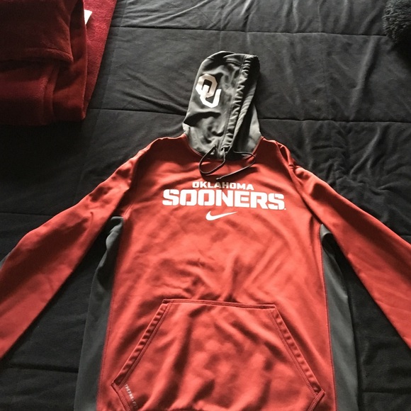 nike black hoodie red writing