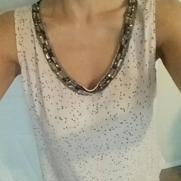 Jeweled neckline  blouse