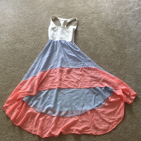 Anthropologie high/low silk maxi dress