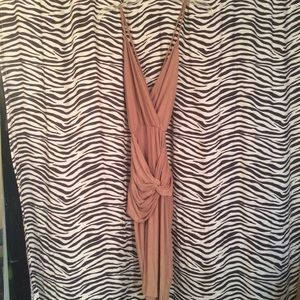 Cream suede open front dress