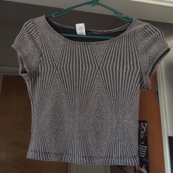 Glittery black and gold crop top