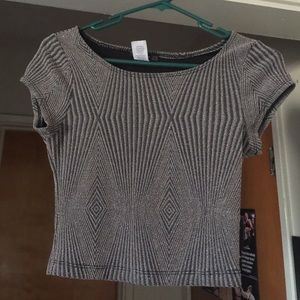 Glittery black and gold crop top