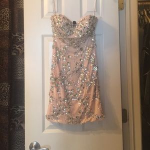 Rachel Allen Fully Beaded Cocktail Dress