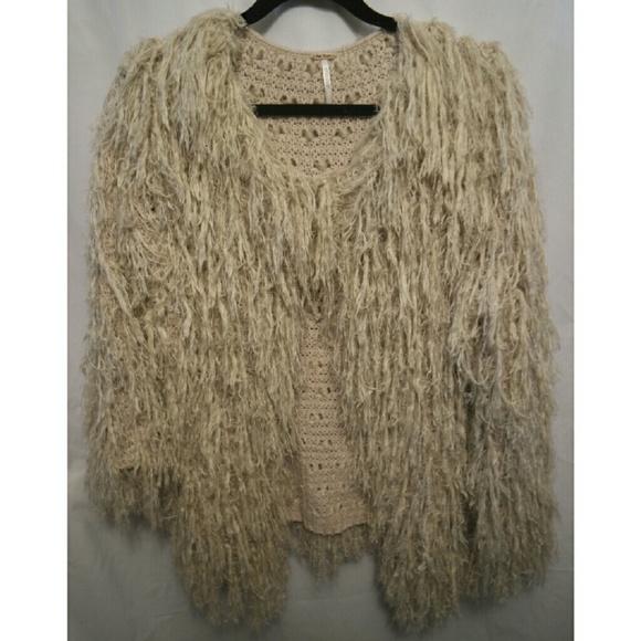 Free People Faithful Shaggy Cardigan Jacket Sz S