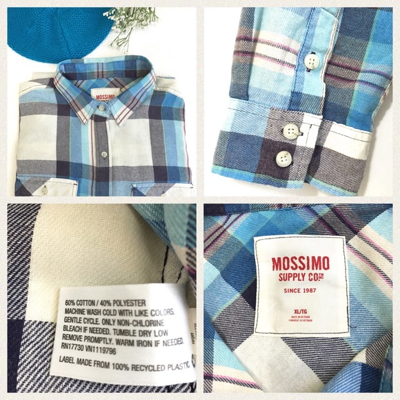 Ladies soft flannel oversized button down top. - Picture 4 of 4