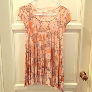 A flowy printed short sleeved t shirt