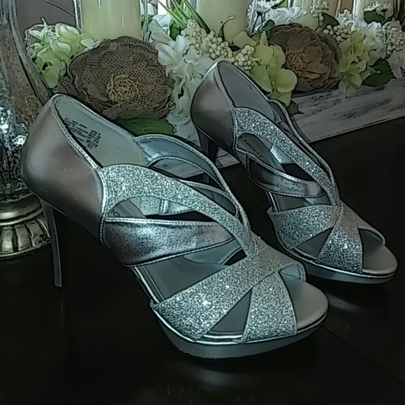 Silver high heels