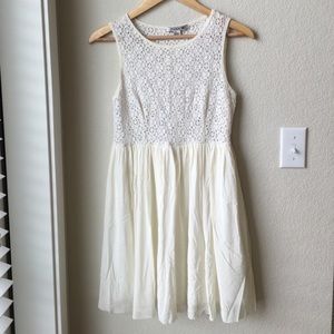 Ivory lace and tulle dress
