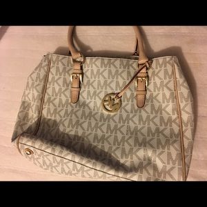 White and Tan Genuine Micheal Kors bag