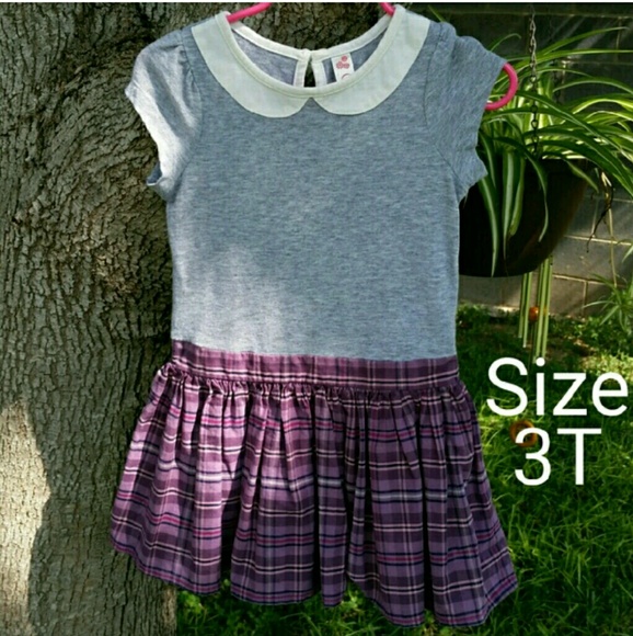 Size 3T school girl gray and purple dress