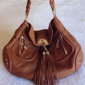 Bebe Brown Tassel Hobo