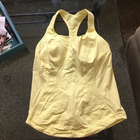 lululemon athletica Tops - Lululemon Atheltica yellow running top size 10
