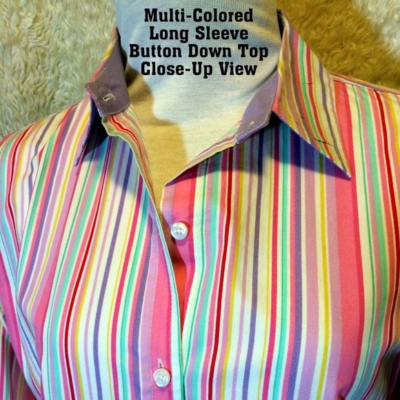 Multi-Colored Long Sleeve Button Down - Picture 2 of 2