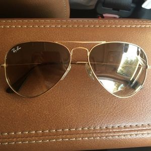 ray bands small aviators brown gradient