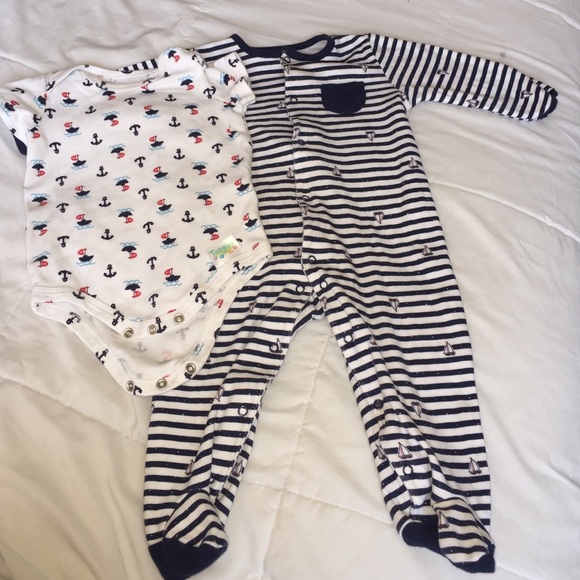 Bundle 2 baby boy sailor onsies