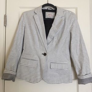 Light Grey and White Striped Blazer