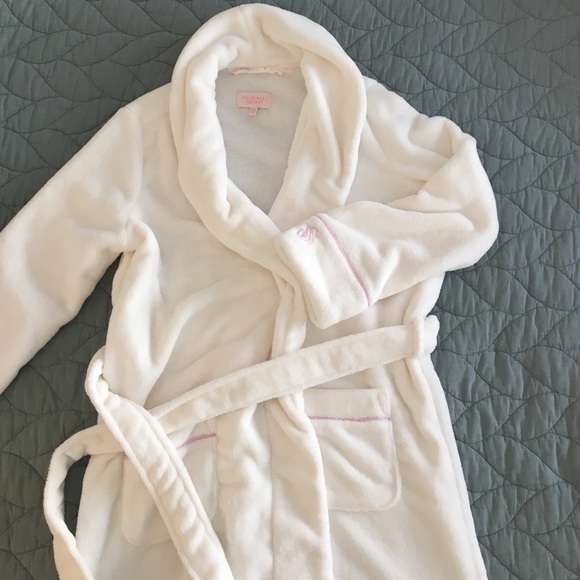 White plush robe from Victoria's Secret