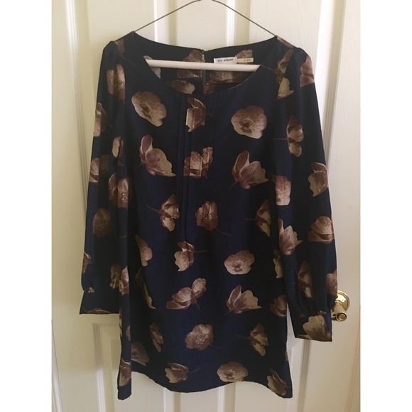 Blue dress with tan flowers size S