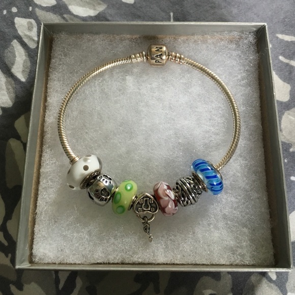 Pandora charm bracelet and charms