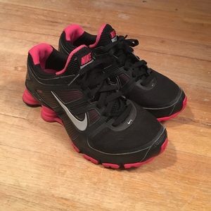 Nike hot pink and black Shox