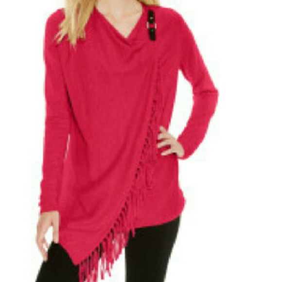 INC Fringe Cardigan
