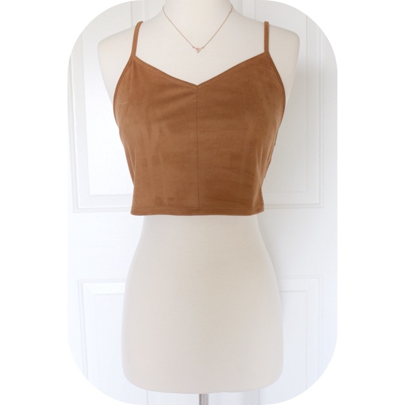 Faux-Suede Crop Top - Picture 1 of 4