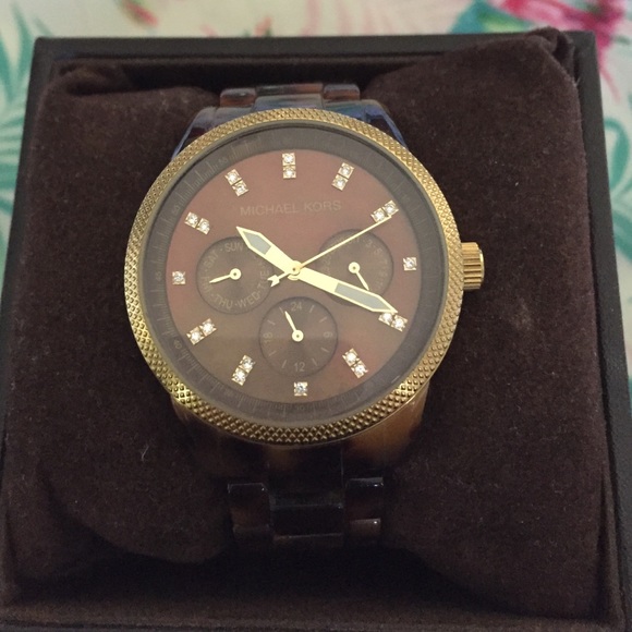 Michael Kors Tortoise Shell Chronograph Watch