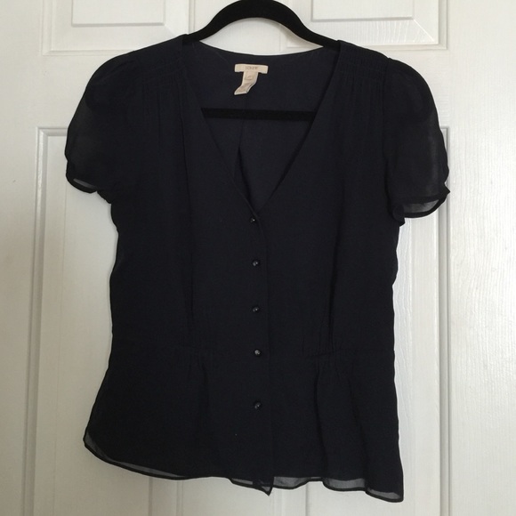 J Crew Silk Peplum top