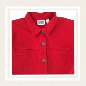 Red Chico's jean style jacket. Super soft.
