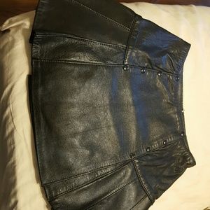Mini leather skirt