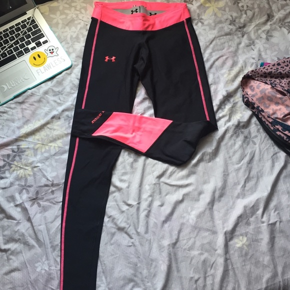 Under armour color block running tights leggings