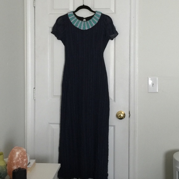 Anthropologie beaded neck maxi