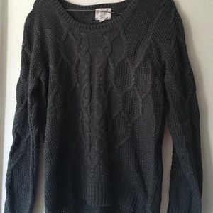 Stone Gray Cable Knit Sweater
