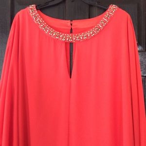 Vince Camuto beaded neck chiffon dress