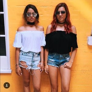 WHITE LF OFF THE SHOULDER TOP