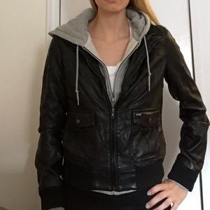 Obey Leather Jacket. Size M