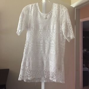 White lace shirt