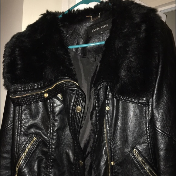 Black rivet leather Moto