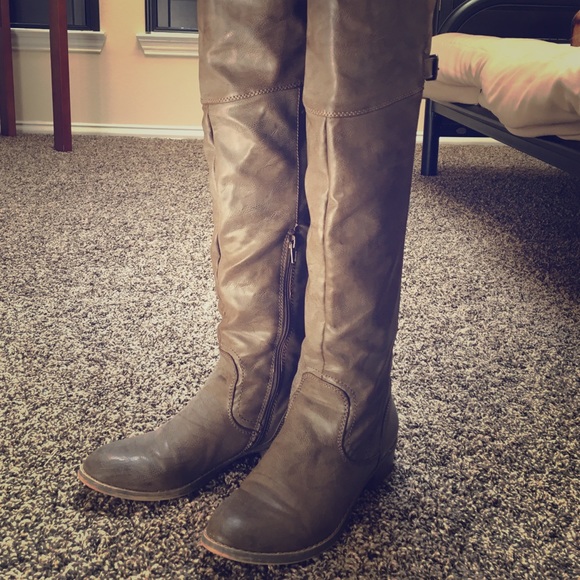 Taupe Knee-high boots