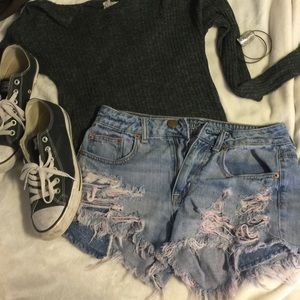 American eagle high rise festival shorts