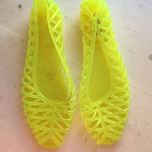 Neon Yellow/Green Jelly Flats