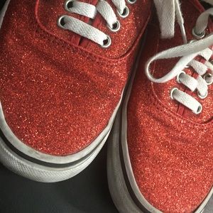 Red Glitter Sparkle Shimmer Vans