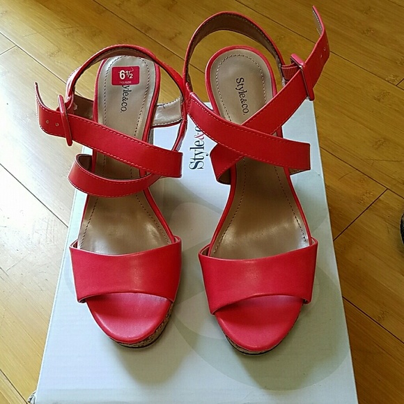 Brand new (worn once!) wedge sandals