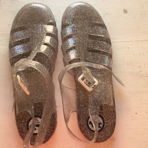 Sparkle-Clear Jelly Sandals