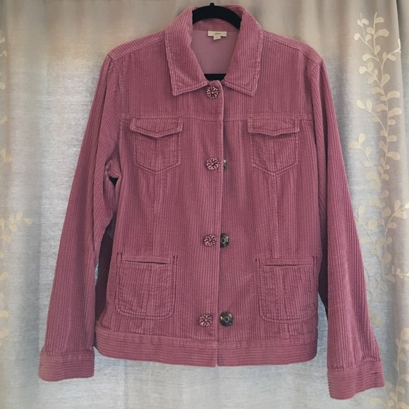 J. Jill Corduroy Jacket L in Dusty Rose