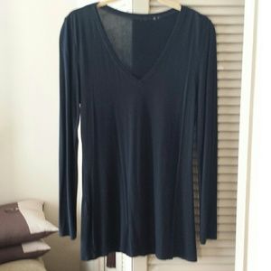 Tunic Length Everyday Long Sleeve V-Neck