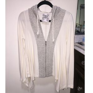 Free people zip up sweater with hood