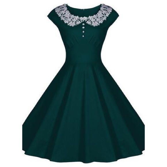 Green vintage dress - Picture 2 of 2