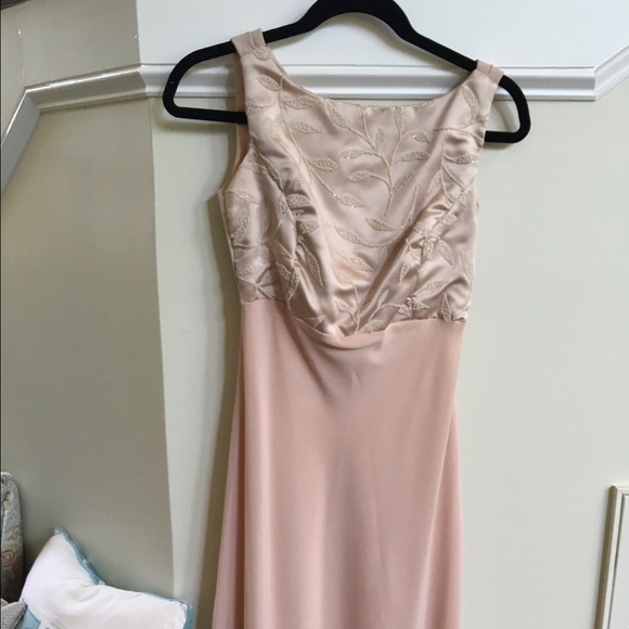 Blush colored sequenced top formal