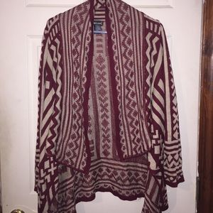 Burgundy and beige sweater